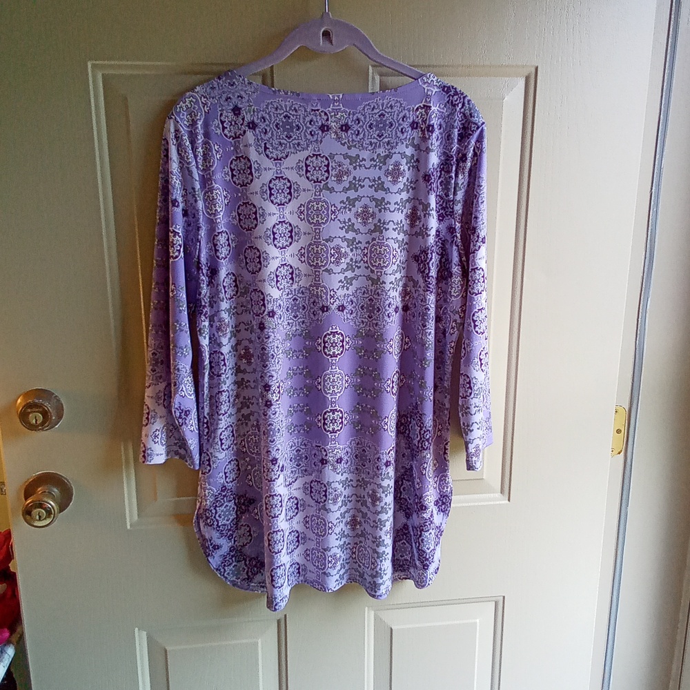 Susan Graver Tunic with Pearl Like Embellishment,  Size M - Picture 4 of 6